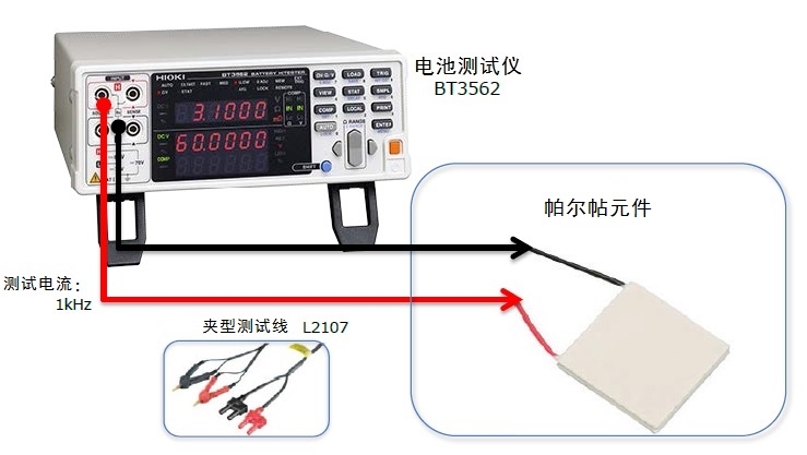 BT3562进行帕尔帖元件的电阻检查